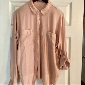 Loft peach long sleeve/3/4 length sleeve blouse